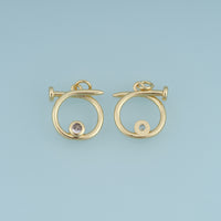 18K Gold Filled Bent Nail Charm,Crystal Nail Pendant Unique Jewelry Component for Bracelet Necklace DIY Jewelry Making Supply