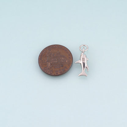 18K Gold Filled Shark Pendant,Marine Theme Charm Bracelet Necklace for DIY Jewelry Making Supply