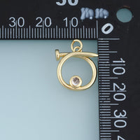 18K Gold Filled Bent Nail Charm,Crystal Nail Pendant Unique Jewelry Component for Bracelet Necklace DIY Jewelry Making Supply