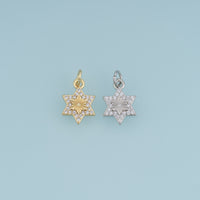 18K Gold Filled Six Point Star Charm,Crystal Star Pendant Celestial Charm for Bracelet Necklace DIY Jewelry Making Supply