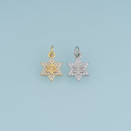 18K Gold Filled Six Point Star Charm,Crystal Star Pendant Celestial Charm for Bracelet Necklace DIY Jewelry Making Supply