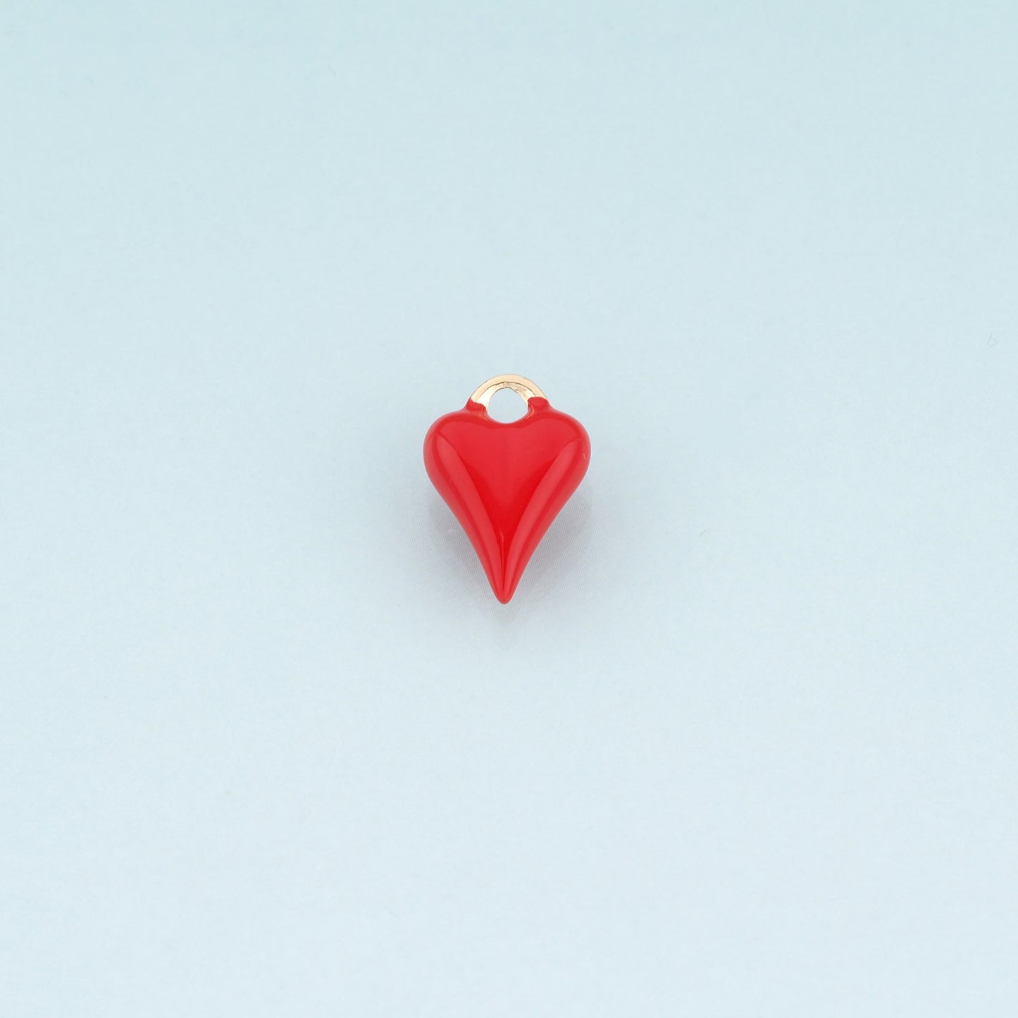 18K Gold Filled Enamel Heart Pendant,Couple Passionate Love Charm Bracelet Necklace for DIY Jewelry Making Supply