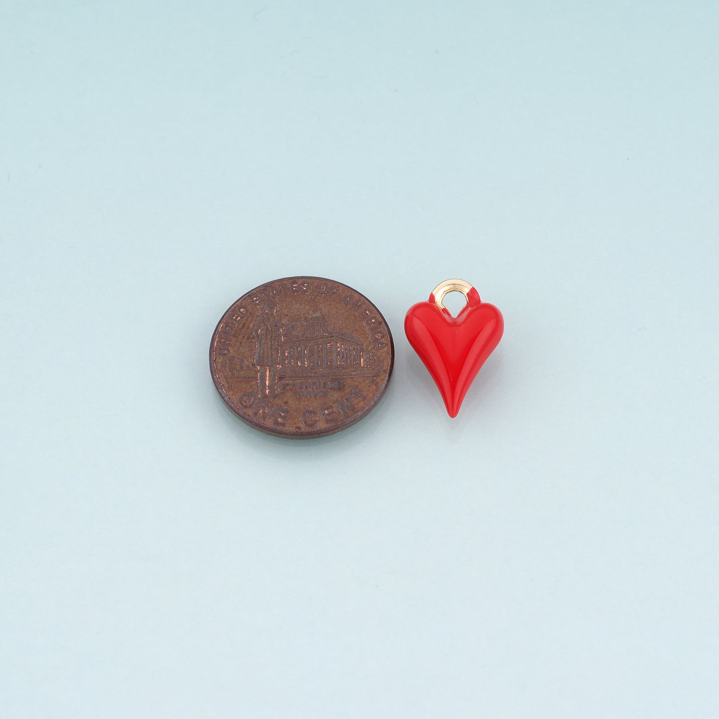 18K Gold Filled Enamel Heart Pendant,Couple Passionate Love Charm Bracelet Necklace for DIY Jewelry Making Supply