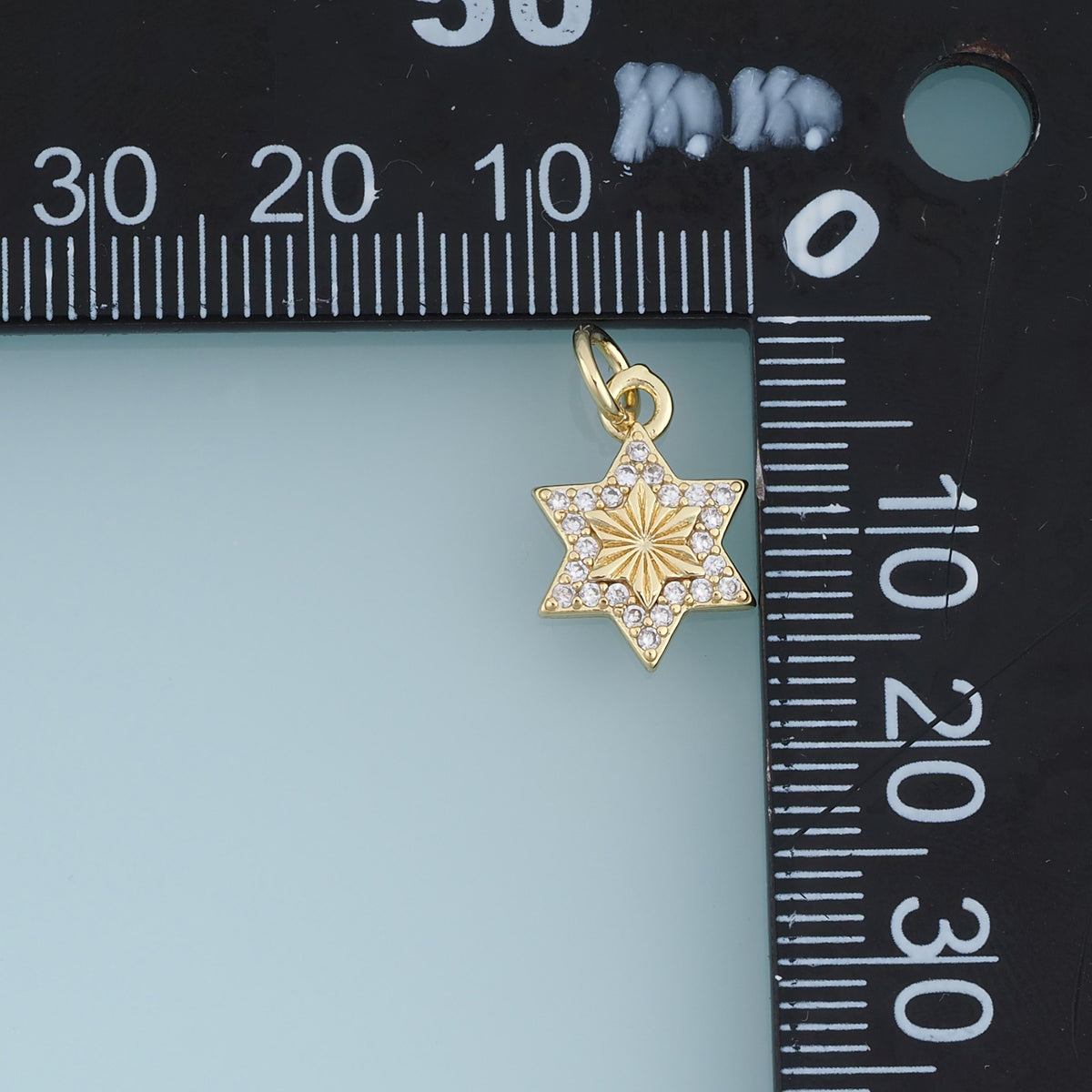 18K Gold Filled Six Point Star Charm,Crystal Star Pendant Celestial Charm for Bracelet Necklace DIY Jewelry Making Supply