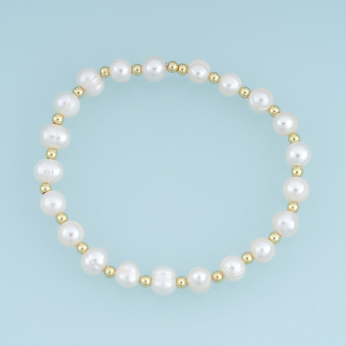 18K Gold Filled Freshwater Pearl Adjustable Bracelet,Gold Bead Pearl Bracelet Minimalist Beaded Bracelet Everyday Jewelry