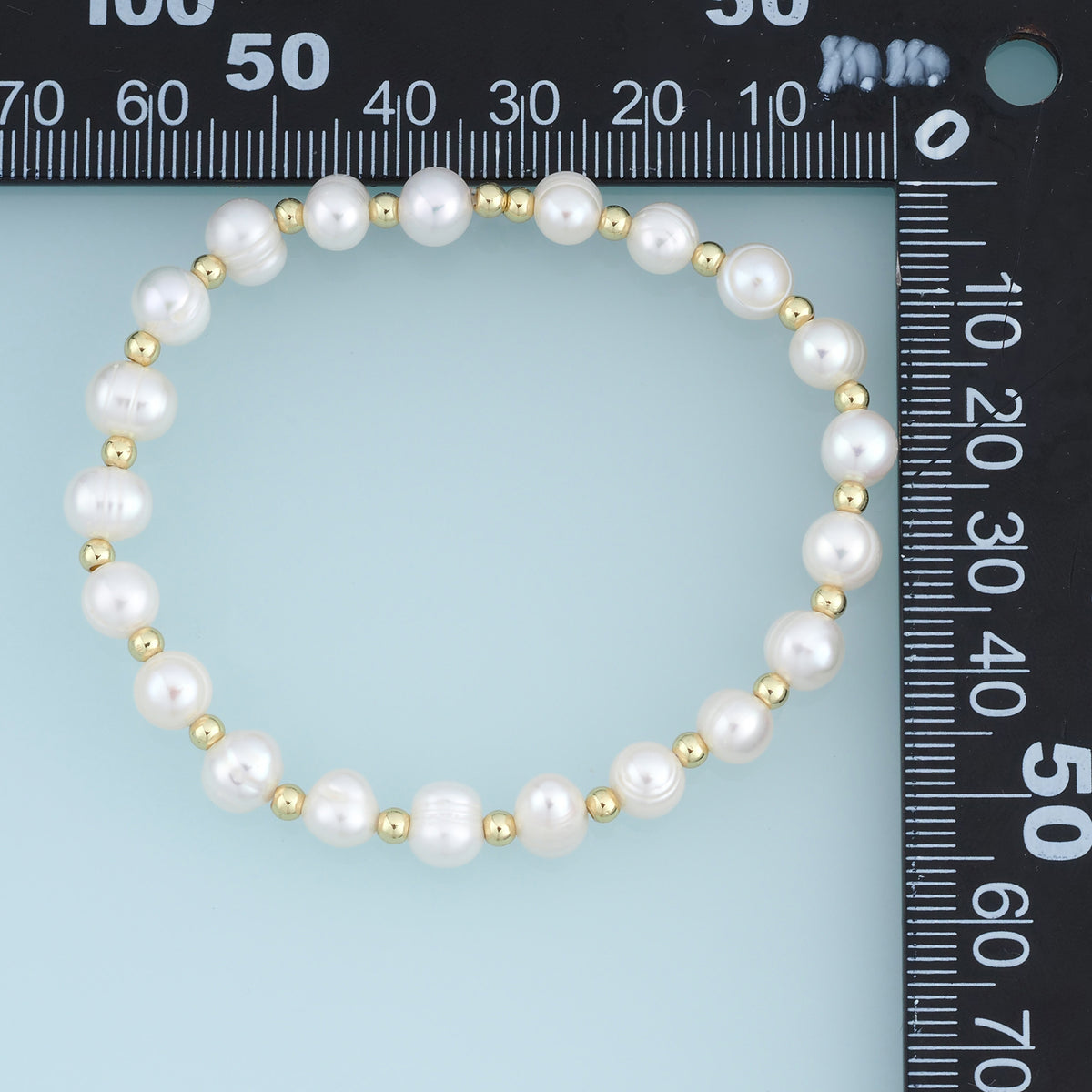 18K Gold Filled Freshwater Pearl Adjustable Bracelet,Gold Bead Pearl Bracelet Minimalist Beaded Bracelet Everyday Jewelry