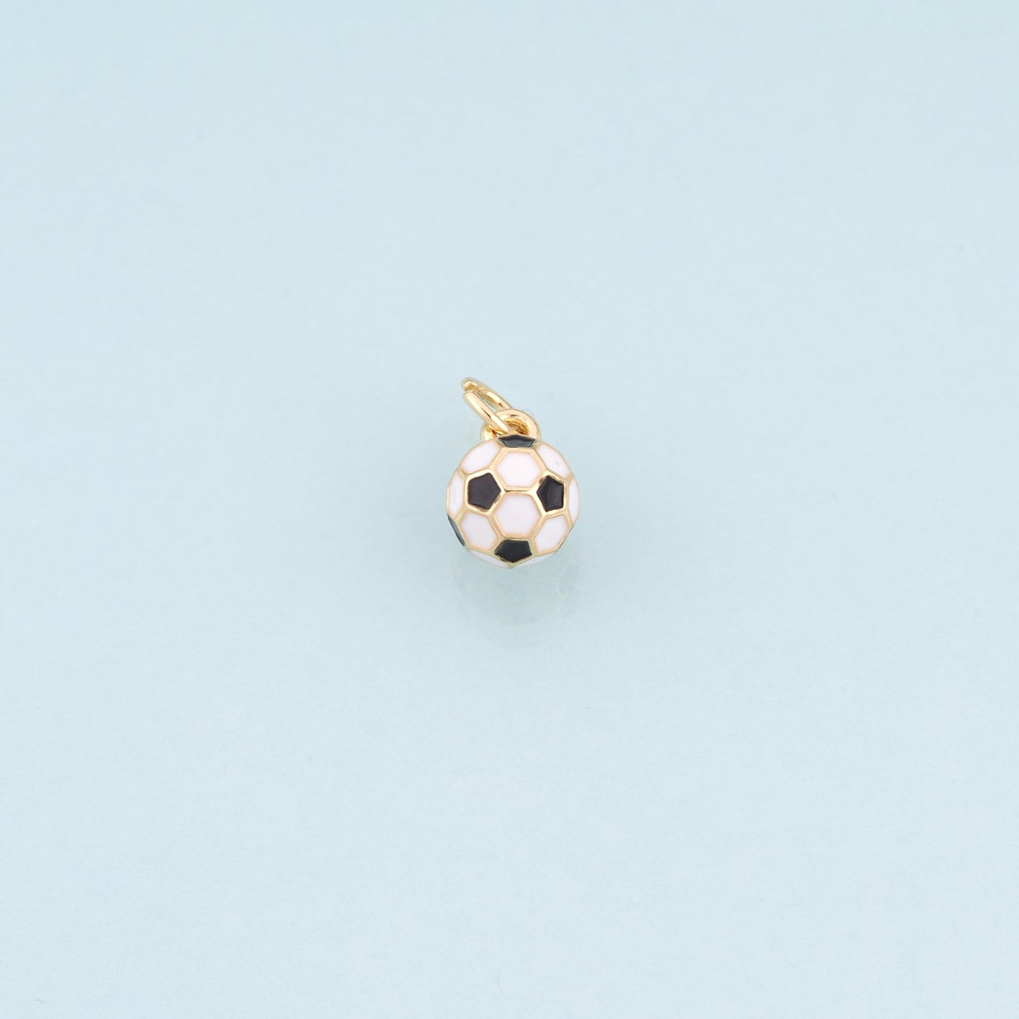 18K Gold Filled Enamel Football Pendant,Sports Competition Football Charm Bracelet Necklace for DIY Jewelry Making Supply