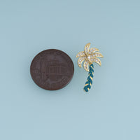 18K Gold Filled Palm Tree Charm,Enamel Tropical Palm Tree Pendant with Crystal Details Beach Charm for Bracelet Necklace DIY Jewelry