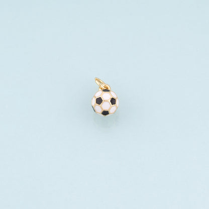 18K Gold Filled Enamel Football Pendant,Sports Competition Football Charm Bracelet Necklace for DIY Jewelry Making Supply