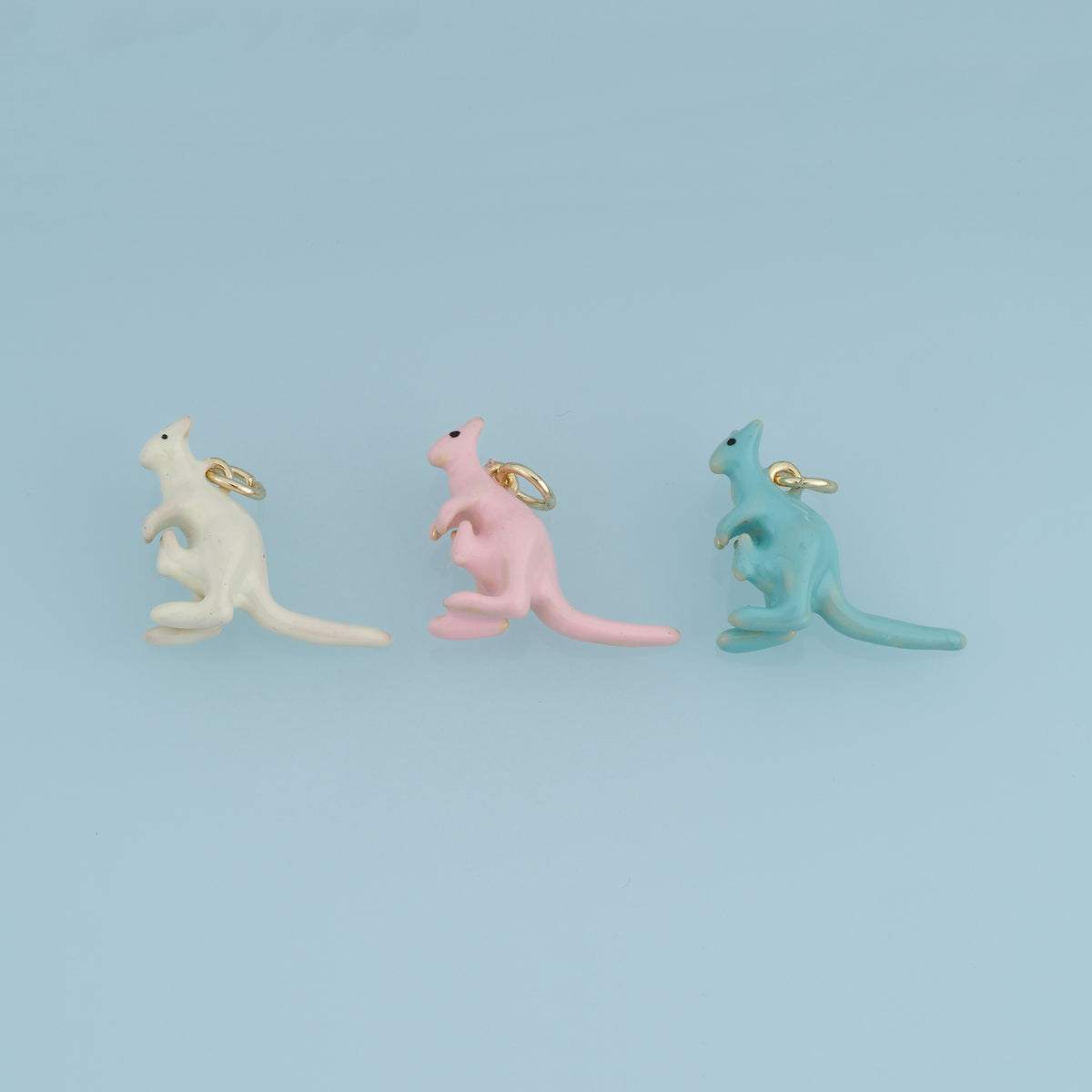 18K Gold Filled Kangaroo Charm,Colorful Enamel Kangaroo Pendant Animal Charm for Bracelet Necklace DIY Jewelry Making Supply