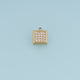 Square Rhinestone Pendant,14K Gold Silver Sparkling Crystal Charm DIY Charm for Necklace Bracelet Making