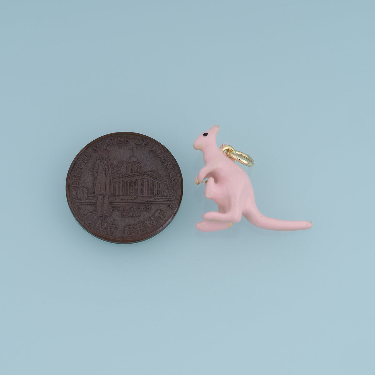 18K Gold Filled Kangaroo Charm,Colorful Enamel Kangaroo Pendant Animal Charm for Bracelet Necklace DIY Jewelry Making Supply