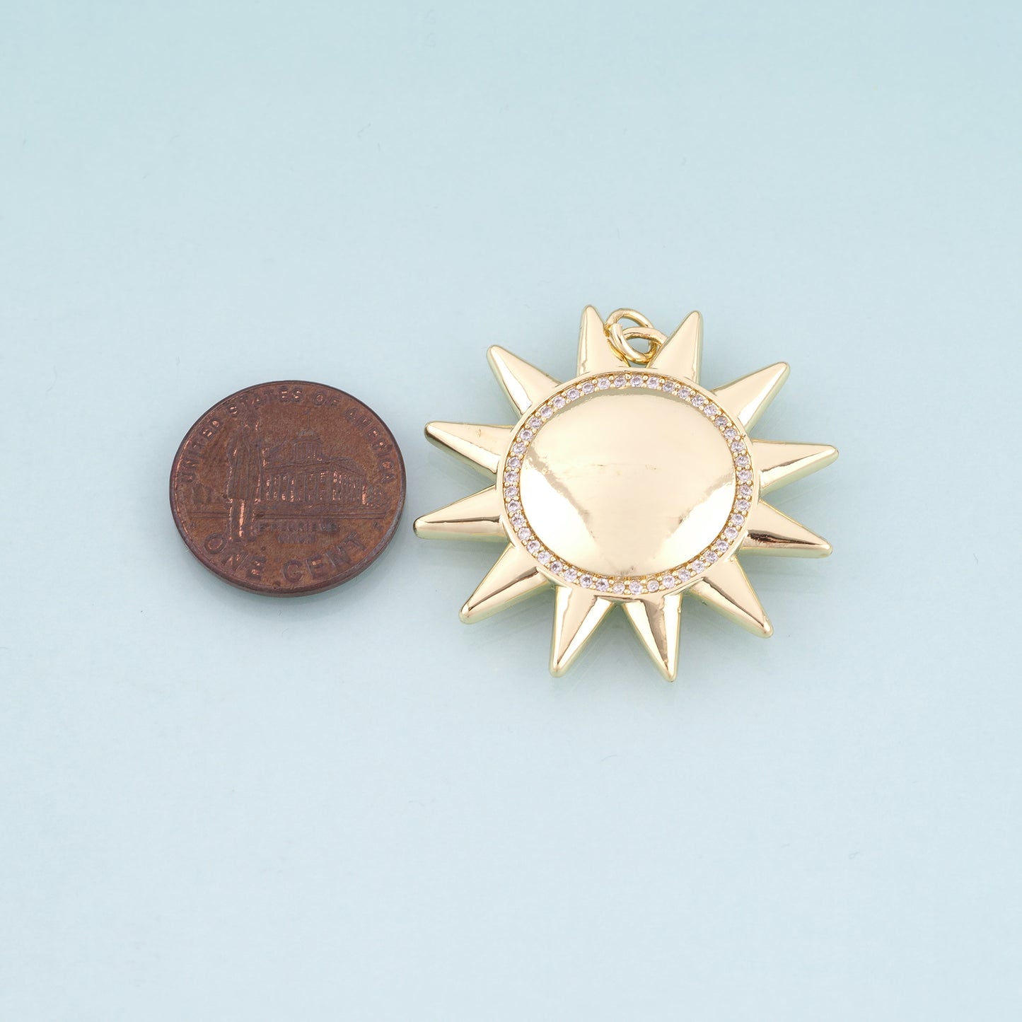 18K Gold Filled Sun Pendant,Bohemia Sun Charm Bracelet Necklace for DIY Jewelry Making Supply