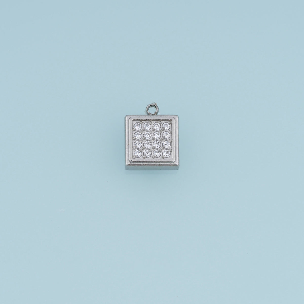 Square Rhinestone Pendant,14K Gold Silver Sparkling Crystal Charm DIY Charm for Necklace Bracelet Making