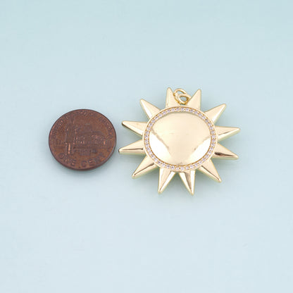 18K Gold Filled Sun Pendant,Bohemia Sun Charm Bracelet Necklace for DIY Jewelry Making Supply