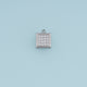Square Rhinestone Pendant,14K Gold Silver Sparkling Crystal Charm DIY Charm for Necklace Bracelet Making