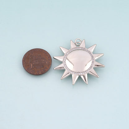 18K Gold Filled Sun Pendant,Bohemia Sun Charm Bracelet Necklace for DIY Jewelry Making Supply