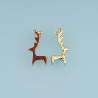 18K Gold Filled Deer Charm,Colorful Enamel Deer Pendant Animal Charm for Bracelet Necklace DIY Jewelry Making Supply