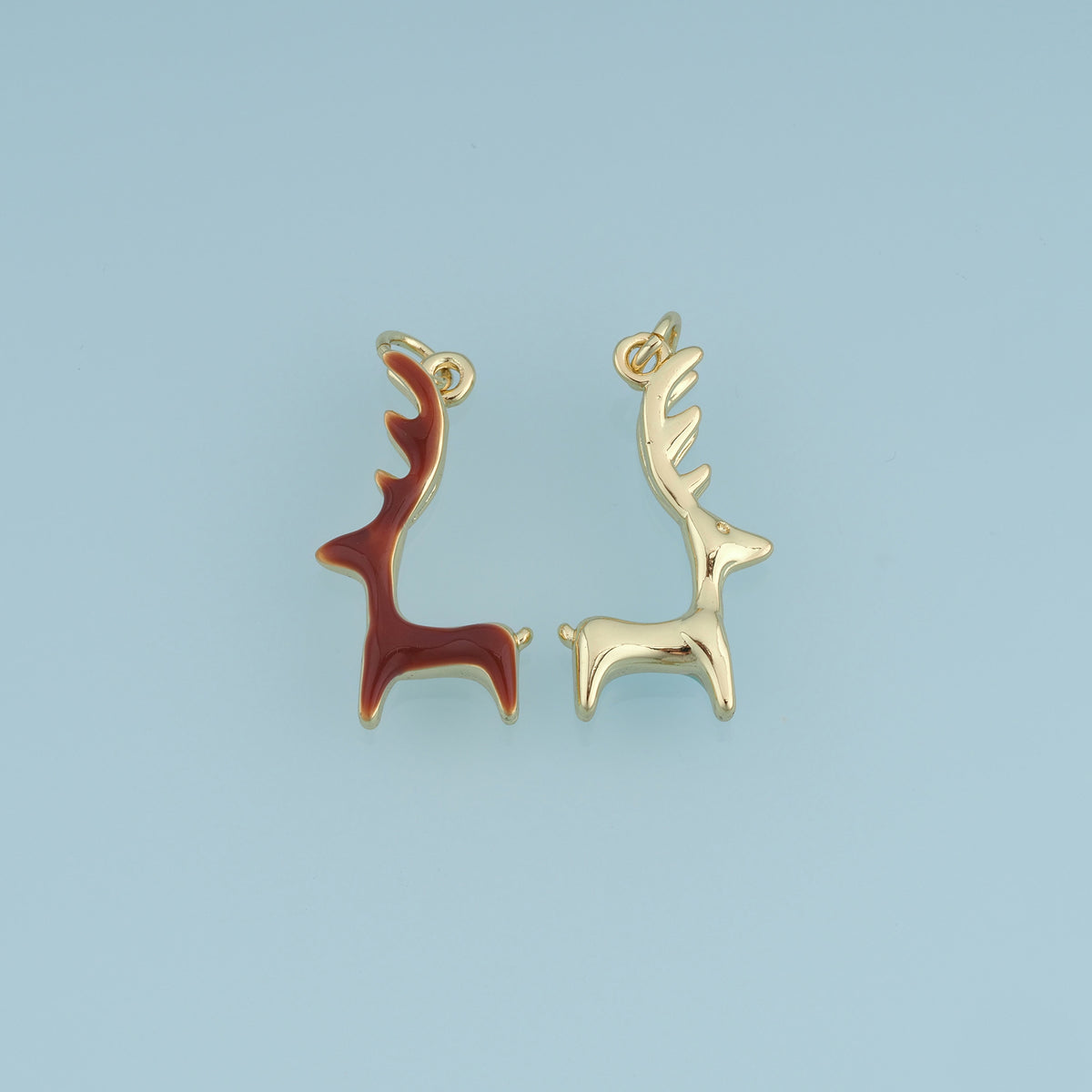 18K Gold Filled Deer Charm,Colorful Enamel Deer Pendant Animal Charm for Bracelet Necklace DIY Jewelry Making Supply