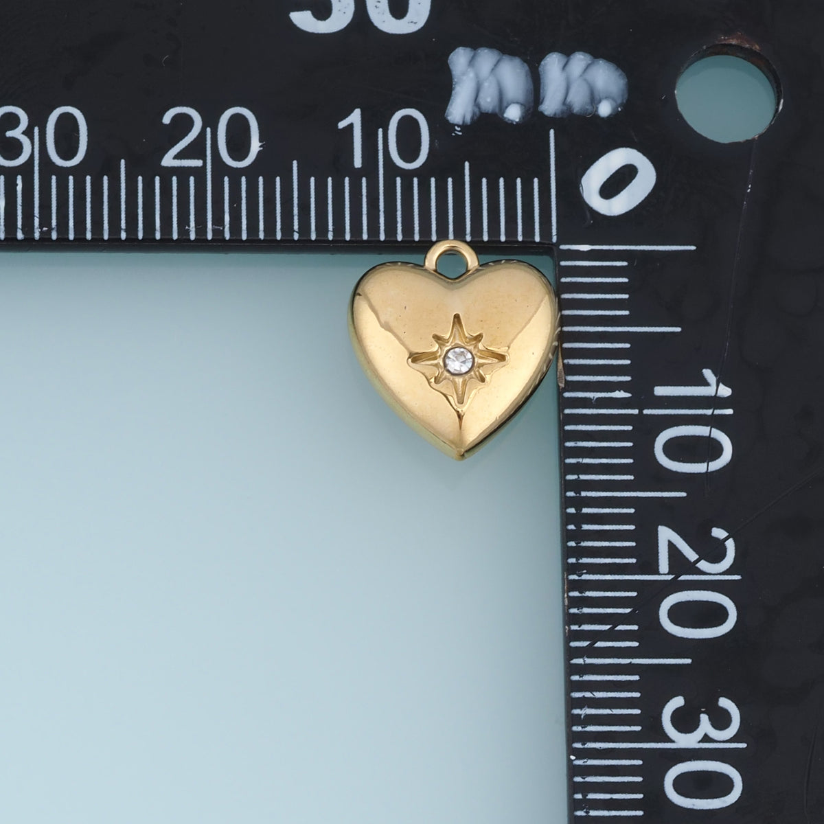 North Star Heart Pendant,14K Gold Dainty Celestial Crystal Charm DIY Charm for Necklace Bracelet Making