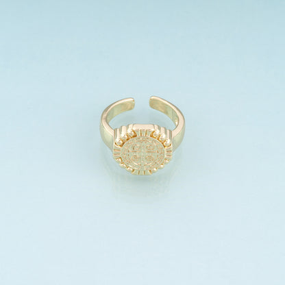 18K Gold Filled Saint Benedict Ring,Religious Beliefs Ring Bracelet Necklace for DIY Jewelry Making Supply