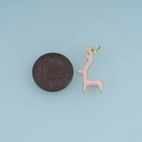 18K Gold Filled Deer Charm,Colorful Enamel Deer Pendant Animal Charm for Bracelet Necklace DIY Jewelry Making Supply