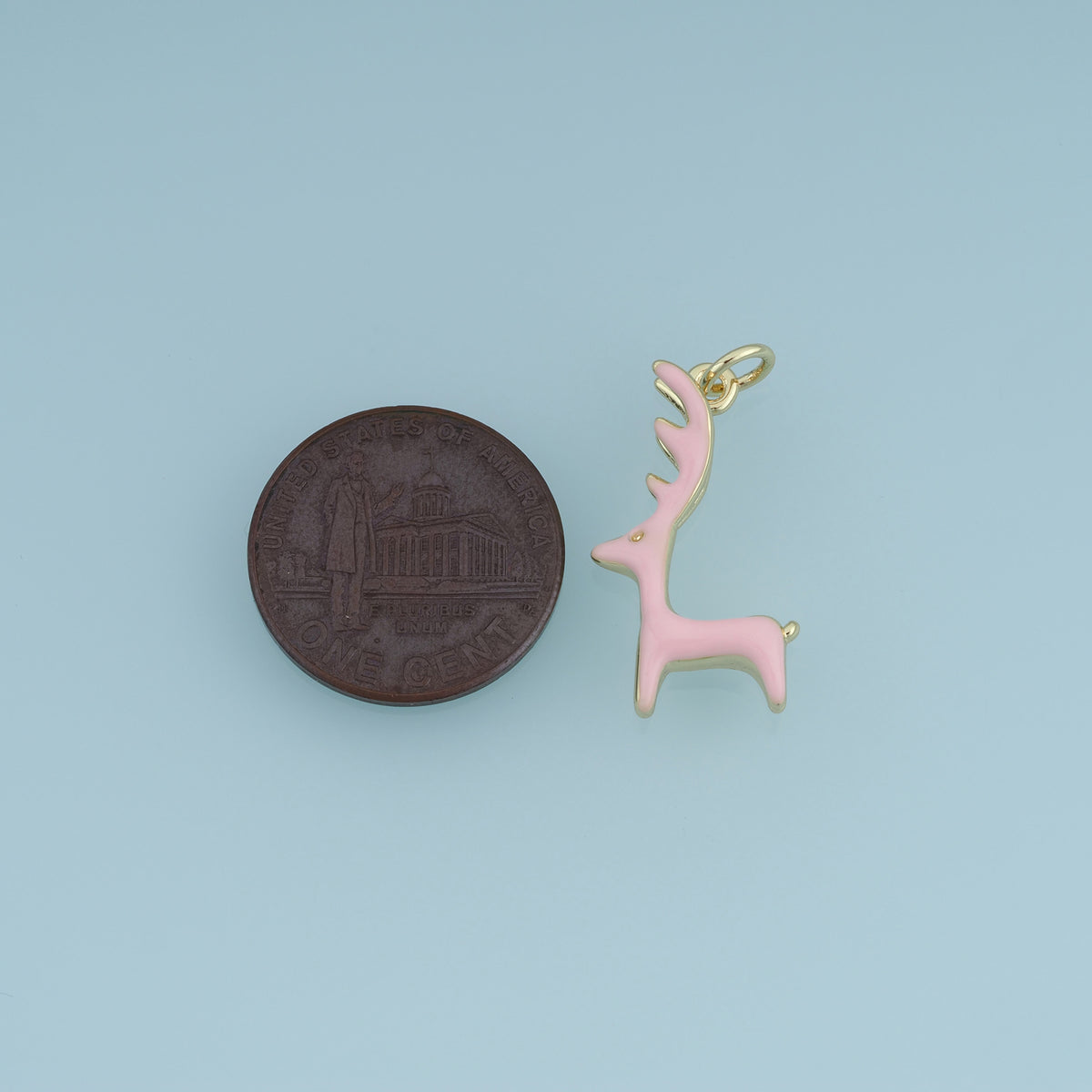 18K Gold Filled Deer Charm,Colorful Enamel Deer Pendant Animal Charm for Bracelet Necklace DIY Jewelry Making Supply