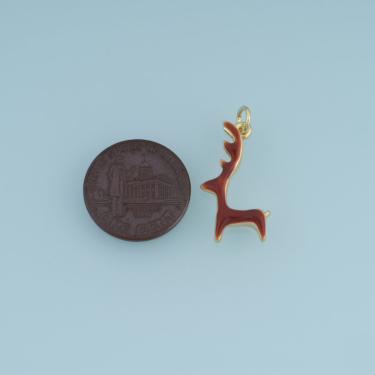 18K Gold Filled Deer Charm,Colorful Enamel Deer Pendant Animal Charm for Bracelet Necklace DIY Jewelry Making Supply