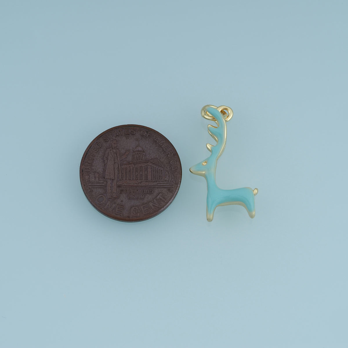 18K Gold Filled Deer Charm,Colorful Enamel Deer Pendant Animal Charm for Bracelet Necklace DIY Jewelry Making Supply