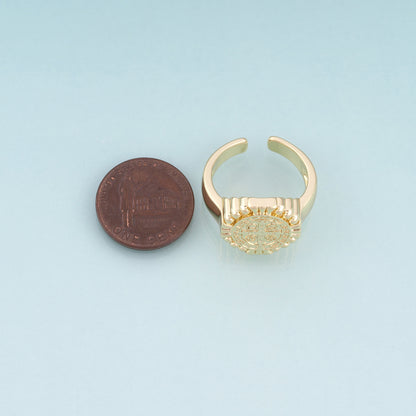 18K Gold Filled Saint Benedict Ring,Religious Beliefs Ring Bracelet Necklace for DIY Jewelry Making Supply