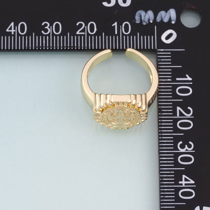 18K Gold Filled Saint Benedict Ring,Religious Beliefs Ring Bracelet Necklace for DIY Jewelry Making Supply