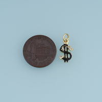 18K Gold Filled Dollar Sign Charm,Enamel Money Symbol Pendant Wealth Charm for Bracelet Necklace DIY Jewelry Making Supply