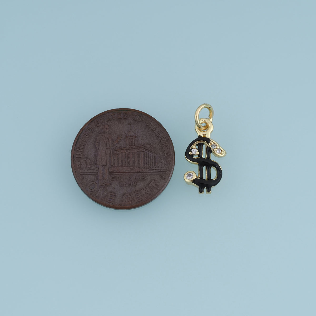 18K Gold Filled Dollar Sign Charm,Enamel Money Symbol Pendant Wealth Charm for Bracelet Necklace DIY Jewelry Making Supply