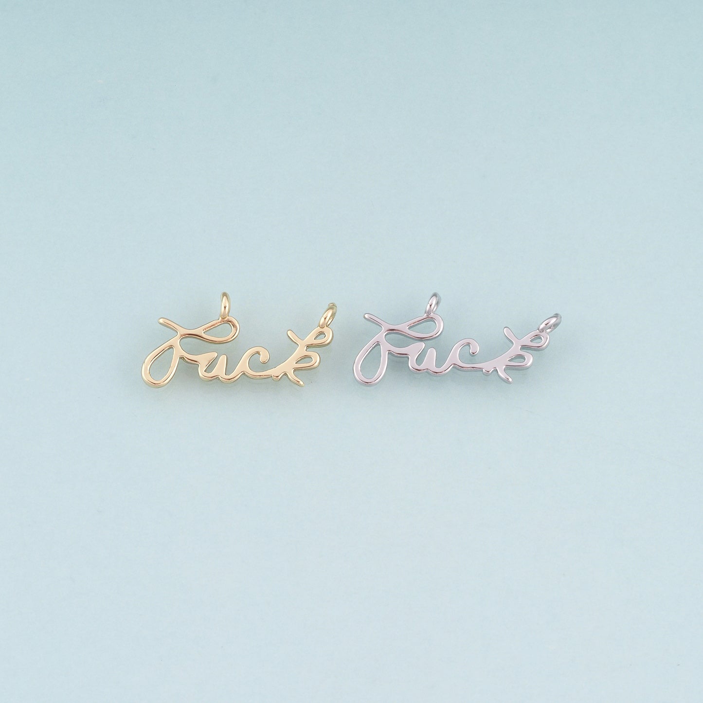 18K Gold Filled Luck Letter Connector,Lucky Connector Bracelet Necklace for DIY Jewelry Making Supply