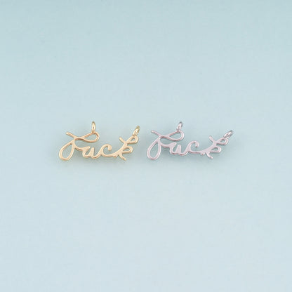 18K Gold Filled Luck Letter Connector,Lucky Connector Bracelet Necklace for DIY Jewelry Making Supply