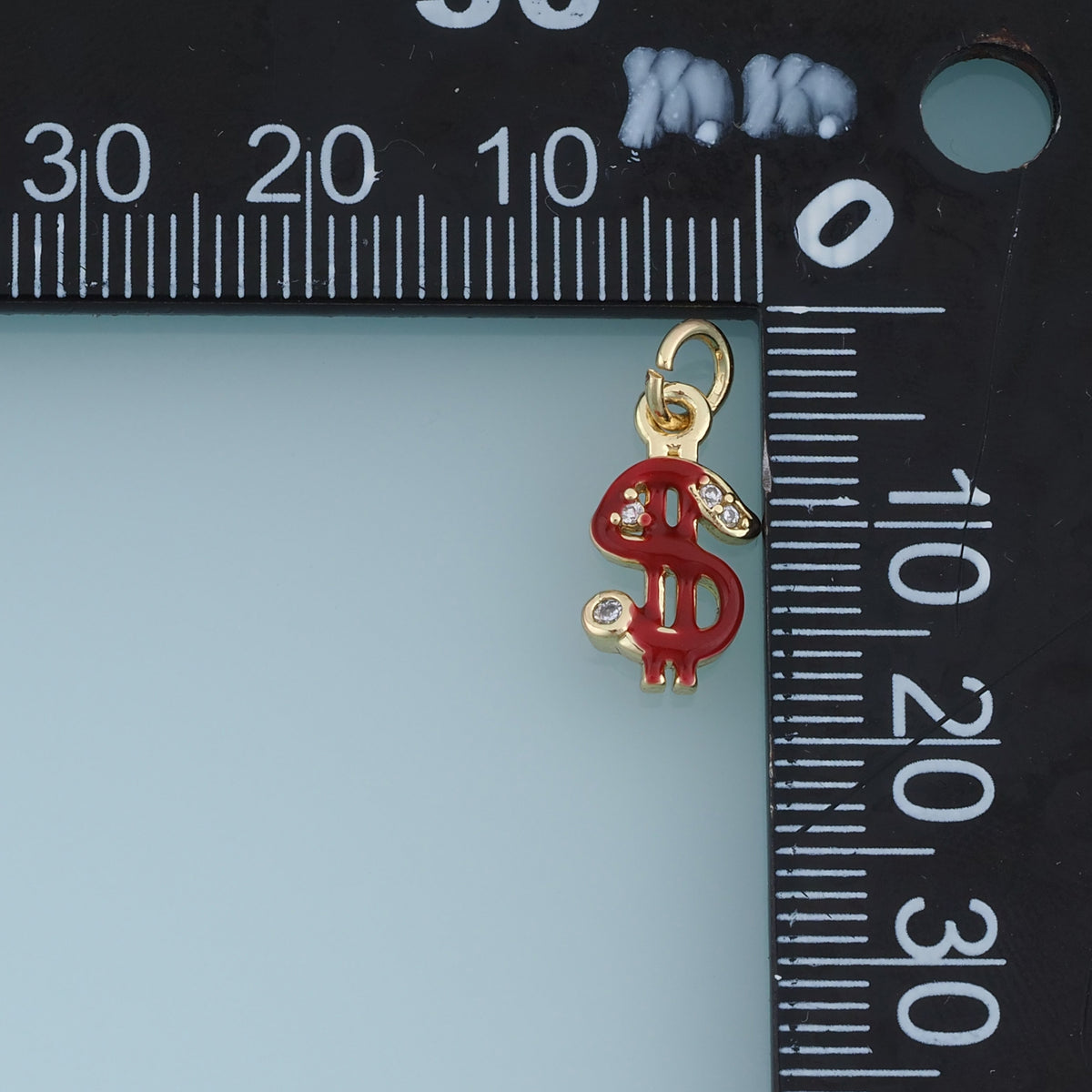18K Gold Filled Dollar Sign Charm,Enamel Money Symbol Pendant Wealth Charm for Bracelet Necklace DIY Jewelry Making Supply