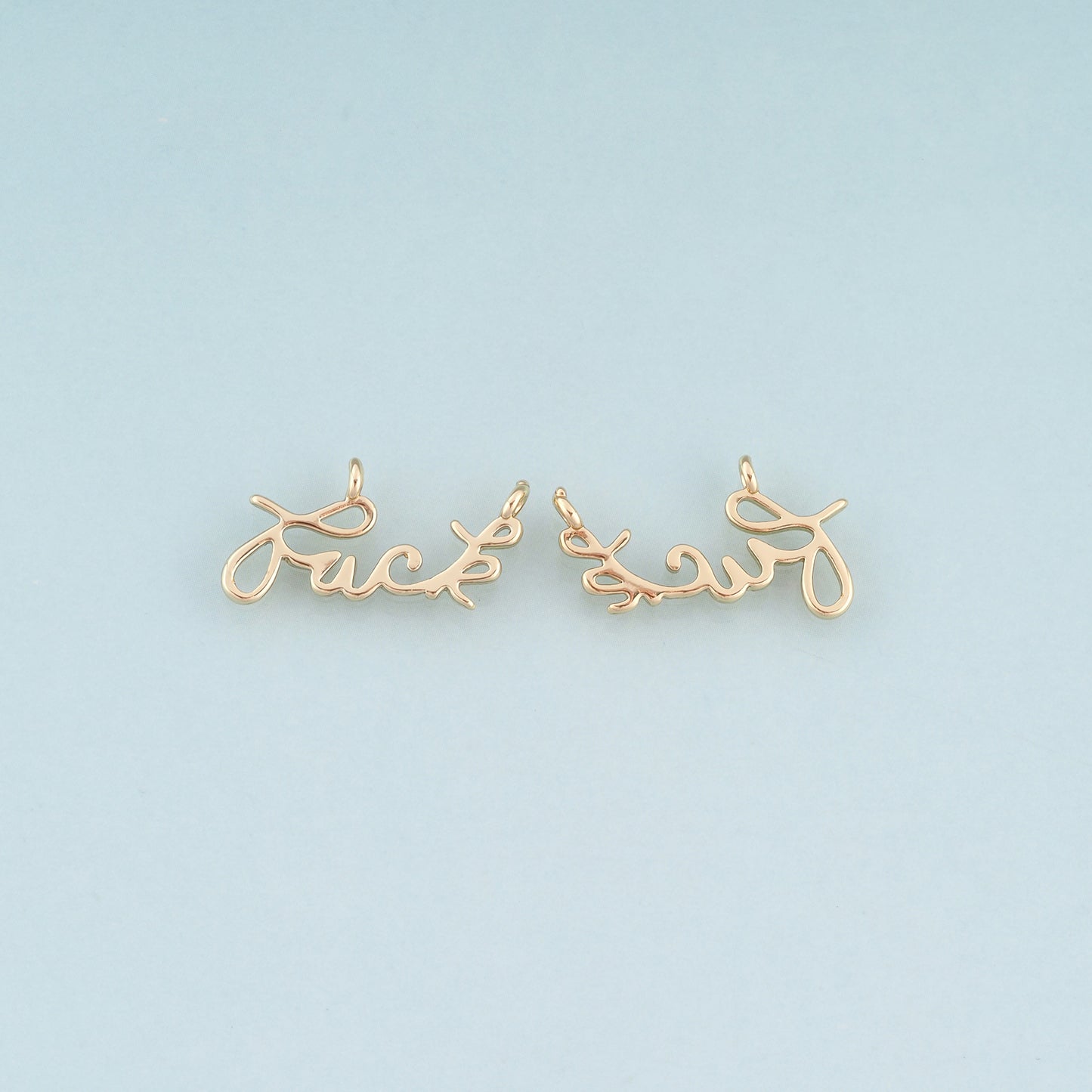 18K Gold Filled Luck Letter Connector,Lucky Connector Bracelet Necklace for DIY Jewelry Making Supply