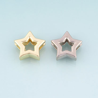 18K Gold Filled Star Beads,Celestial Star Spacer Beads Bracelet Necklace for DIY Jewelry Making Supply