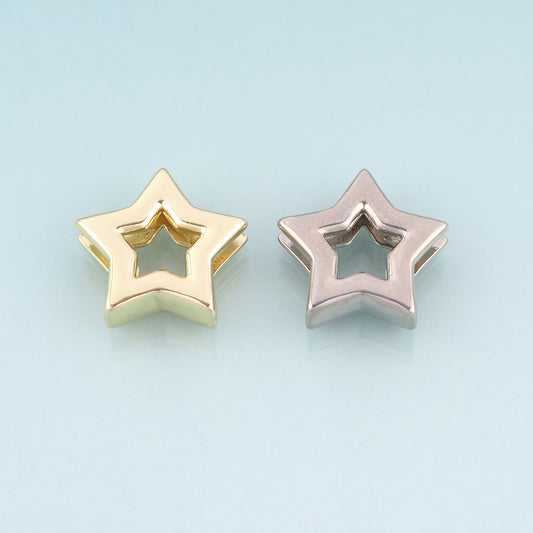 18K Gold Filled Star Beads,Celestial Star Spacer Beads Bracelet Necklace for DIY Jewelry Making Supply