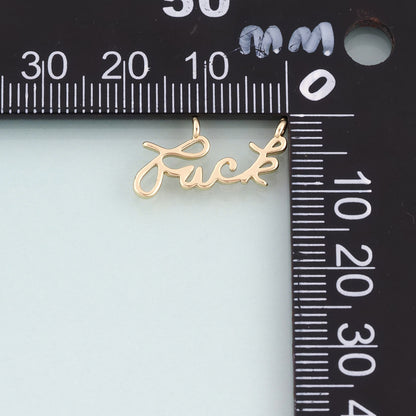 18K Gold Filled Luck Letter Connector,Lucky Connector Bracelet Necklace for DIY Jewelry Making Supply