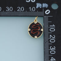 18K Gold Filled Snake Charm,Black Enamel Snake Pendant Animal Charm with Crystal Details for Bracelet Necklace DIY Jewelry Making Supply