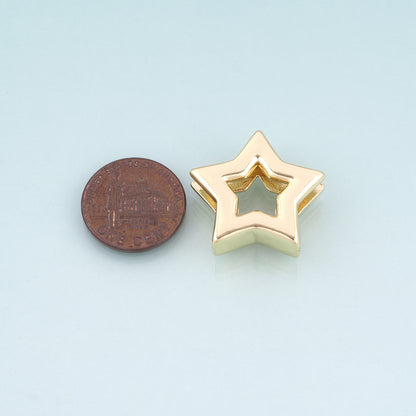 18K Gold Filled Star Beads,Celestial Star Spacer Beads Bracelet Necklace for DIY Jewelry Making Supply