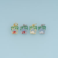 18K Gold Filled Christmas House Charm,Enamel Winter Cabin Pendant Holiday Charm for Bracelet Necklace DIY Jewelry Making Supply