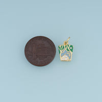 18K Gold Filled Christmas House Charm,Enamel Winter Cabin Pendant Holiday Charm for Bracelet Necklace DIY Jewelry Making Supply