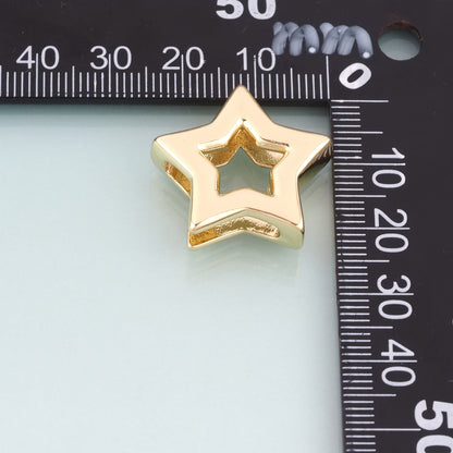 18K Gold Filled Star Beads,Celestial Star Spacer Beads Bracelet Necklace for DIY Jewelry Making Supply