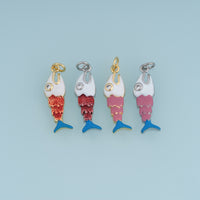 18K Gold Filled Fish Charm,Colorful Enamel Fish Pendant Ocean Animal Charm for Bracelet Necklace DIY Jewelry Making Supply