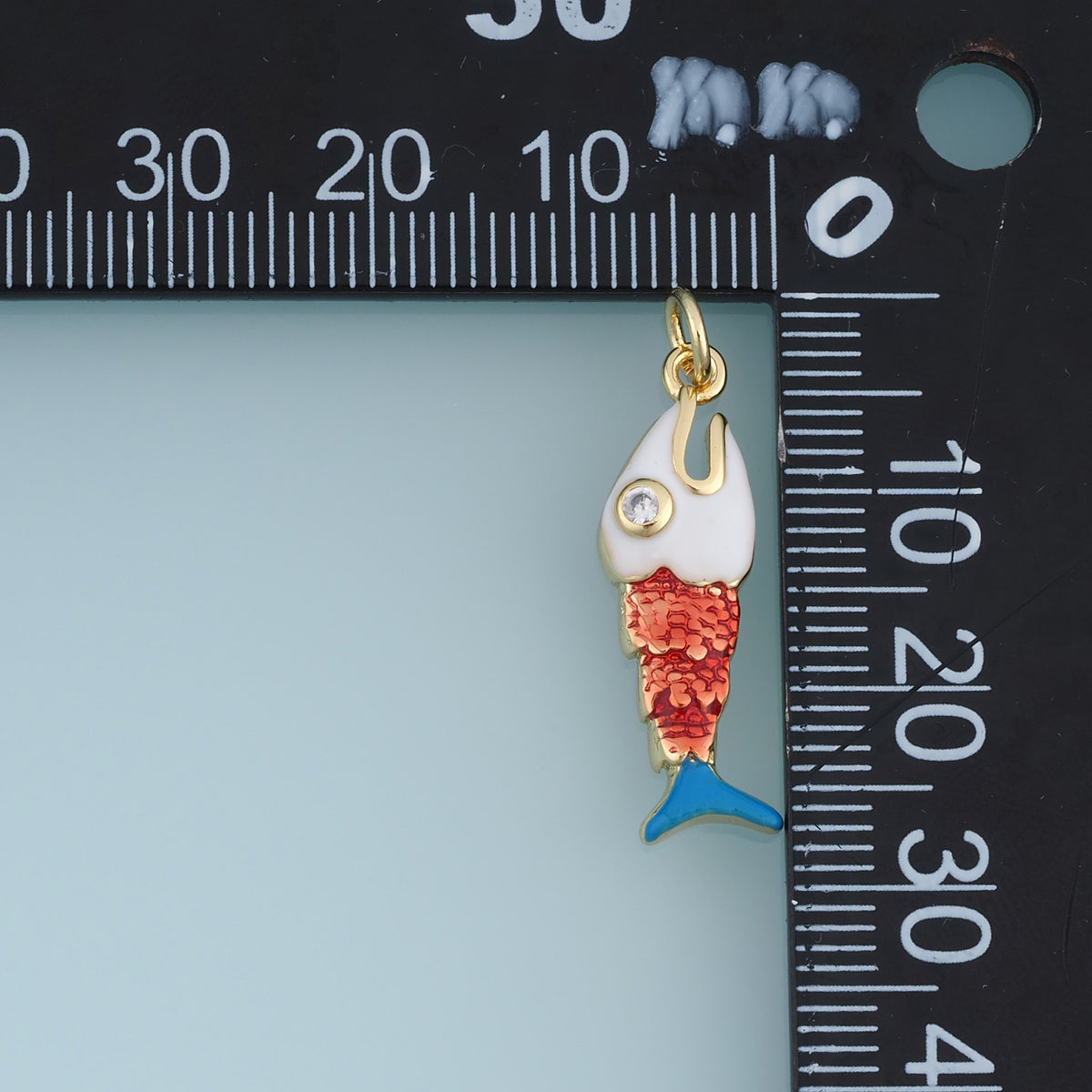 18K Gold Filled Fish Charm,Colorful Enamel Fish Pendant Ocean Animal Charm for Bracelet Necklace DIY Jewelry Making Supply