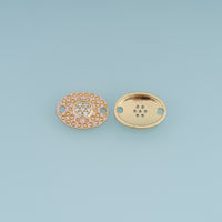 18K Gold Filled Oval Connector,Enamel Gemstone Link Component Jewelry Finding for Bracelet Necklace DIY Jewelry Making Supply