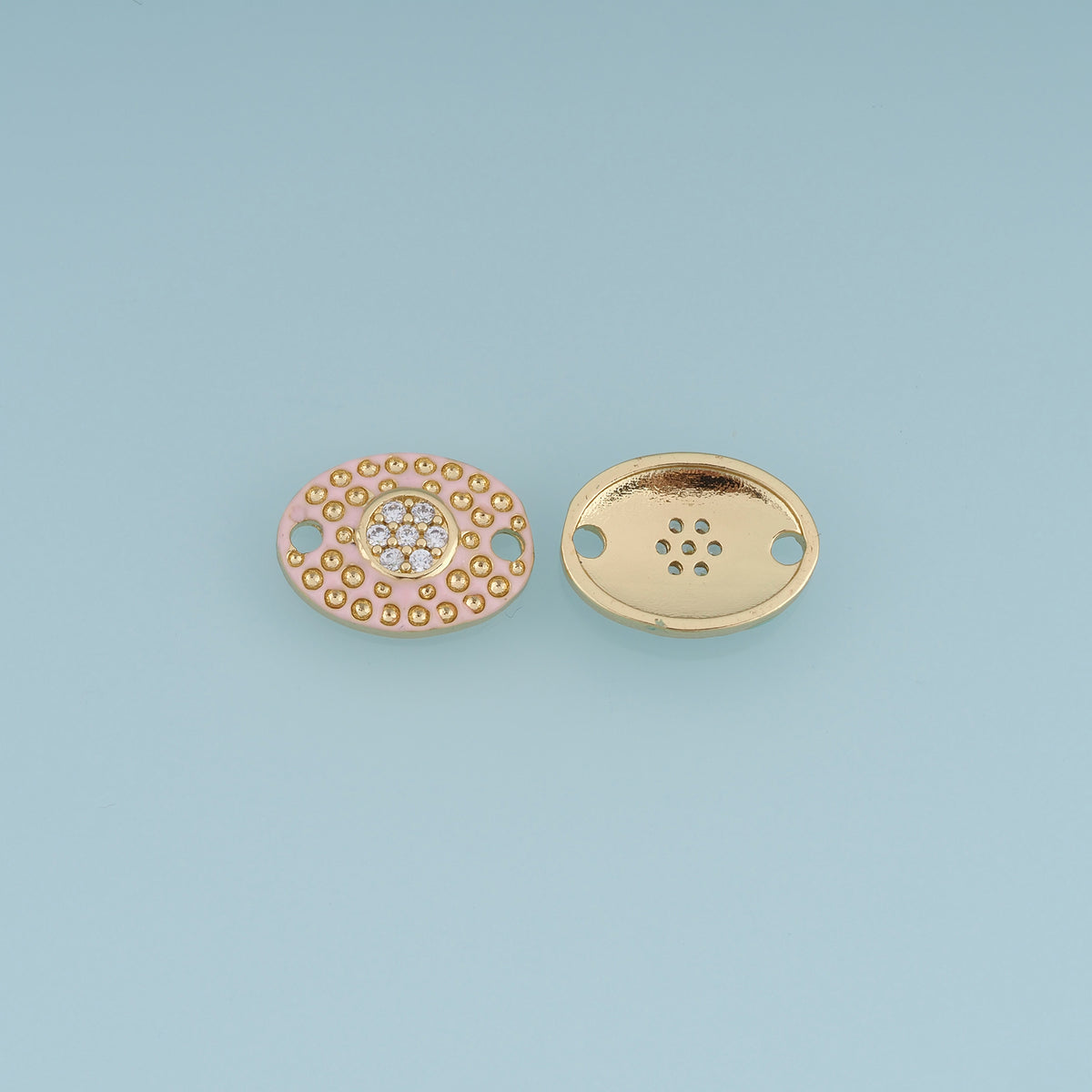 18K Gold Filled Oval Connector,Enamel Gemstone Link Component Jewelry Finding for Bracelet Necklace DIY Jewelry Making Supply
