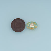 18K Gold Filled Oval Connector,Enamel Gemstone Link Component Jewelry Finding for Bracelet Necklace DIY Jewelry Making Supply